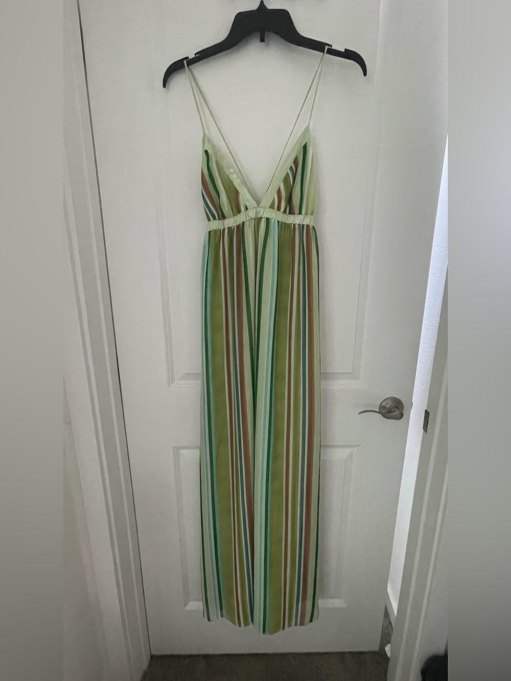JFW Striped Green Maxi Dress sz M